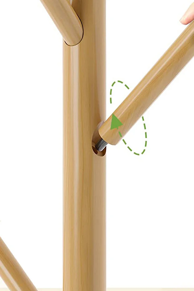 Bambu Portmanto Askılık Vestiyer Tablalı 8'li Ayaklı Askılık Ahşap Elbise Askısı